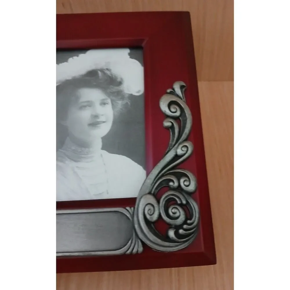 Impressions Wood & Cast Iron Engravable Picture Frame Anniversary Wedding Gift